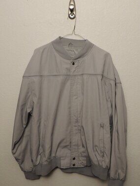 VTG 80s/90s Arnold Palmer Golf Bomber Jacket - Light Gray - Men's XL